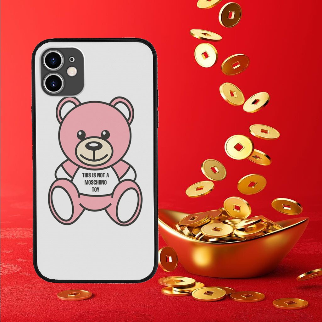 Ốp lưng gấu moschino hồng cho iphone, samsung BC20220203