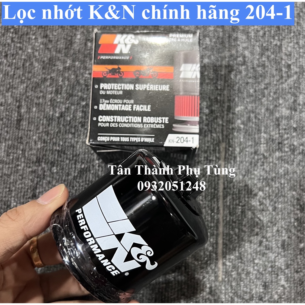 Lọc nhớt K&amp;N chính hãng 303 (cho Kawasaki), 204-1 (Phân khối lớn)