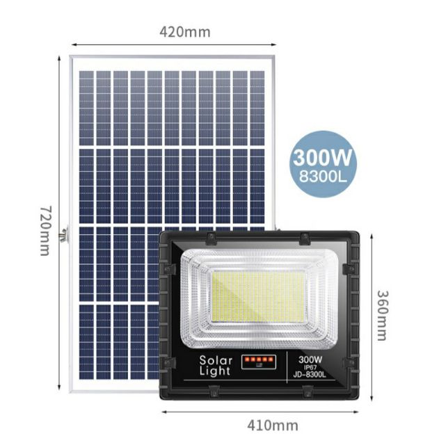 ĐÈN PHA LED NĂNG LƯỢNG MẶT TRỜI JINDIAN 300W JD-8300L
