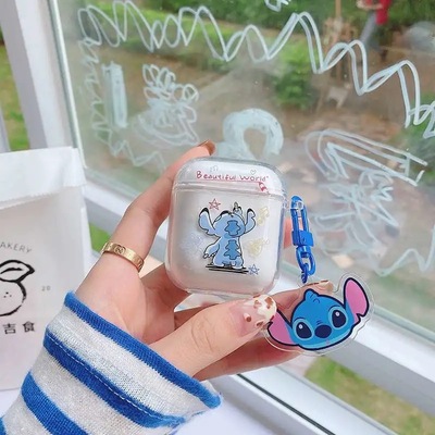 Vỏ bảo vệ hộp sạc tai nghe Airpod 1/2/Pro i11 i12 AirPods Pro bằng nhựa dẻo trong suốt in họa tiết hoạt hình xinh xắn