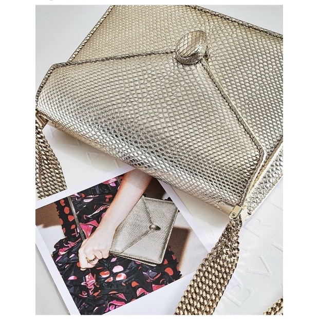 Túi BVL GARI vân đen lì xích pha da siêu sang huyền bí fullbox size 20 đẹp mê