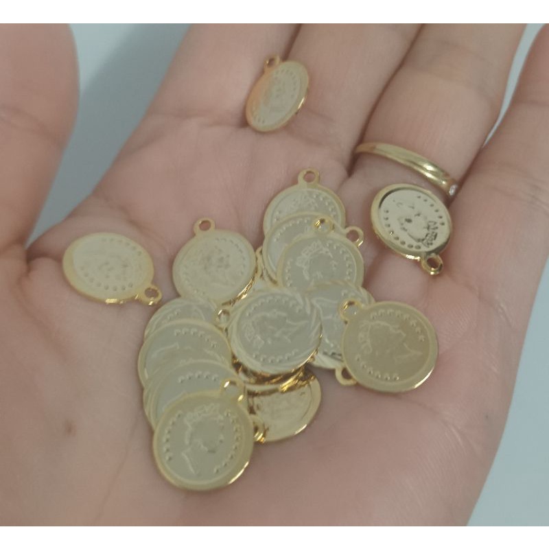 Charm đồng xu Nữ Thần Tự Do có móc treo xâu vòng, làm handmade charm đẹp cao cấp