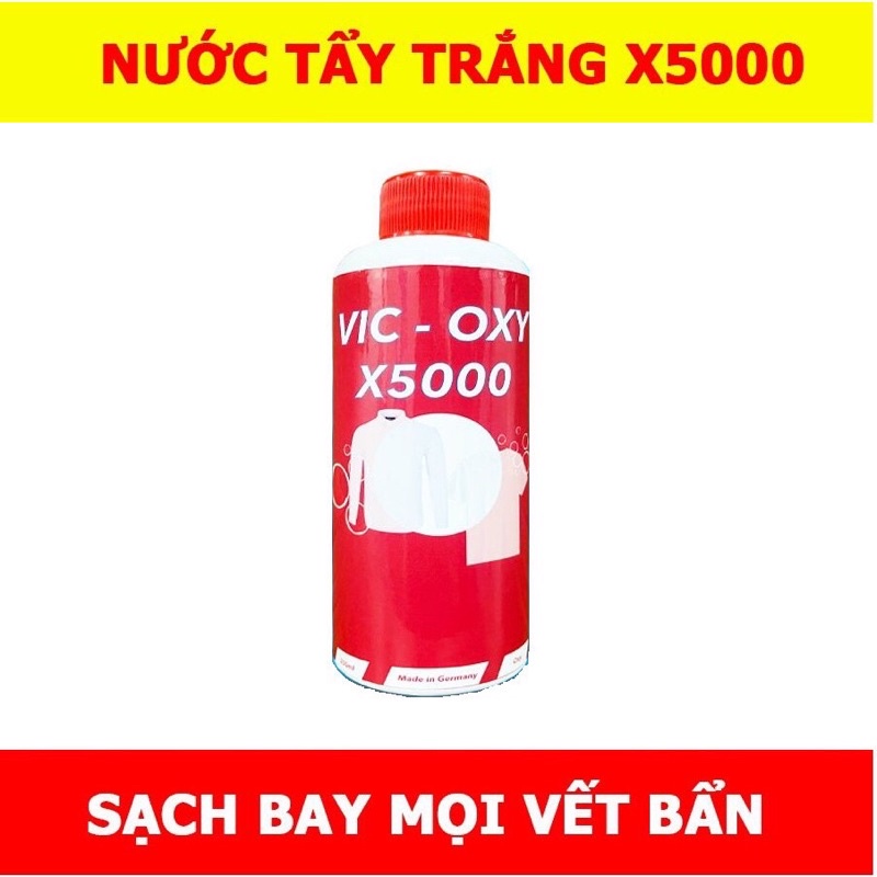 ⚡QUÀ TẶNG⚡Thuốc tẩy trắng quần áo,nước tẩy nấm mốc quần áo Vic oxy X5000, hàng chính hãng không gây độc hại cho tay