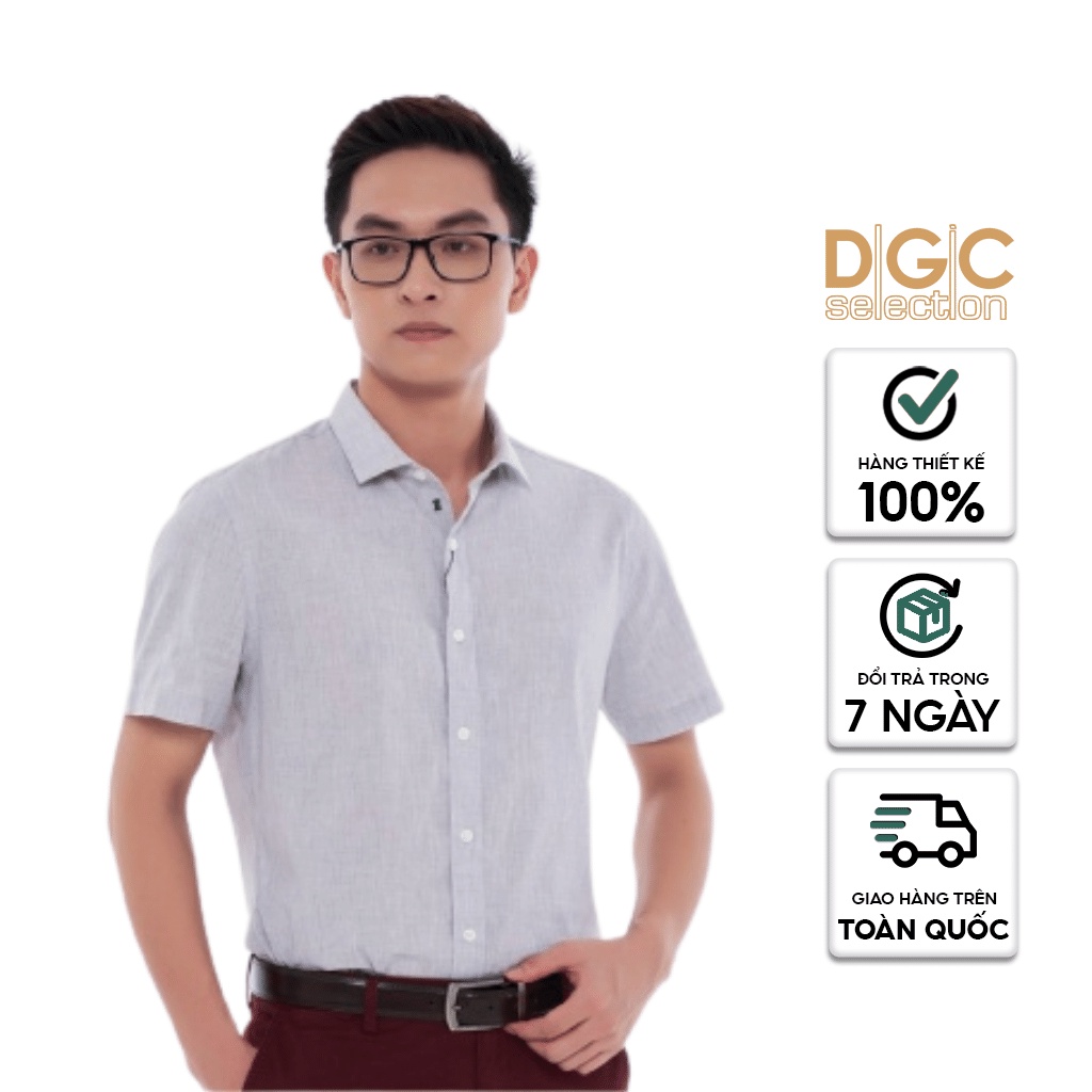 Áo sơ mi nam công sở ngắn tay DGCs form dáng ôm slim fit chất cotton SASNCB30M-S