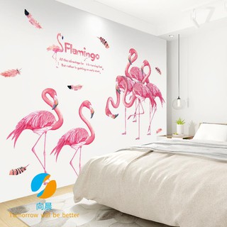 Giấy dán tường trang trí hình chim hồng hạc