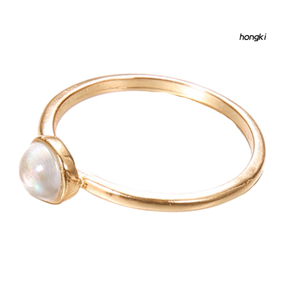 Nhẫn Hợp Kim Đính Ngọc Trai Nhân Tạo Thời Trang Dành Cho Nữ