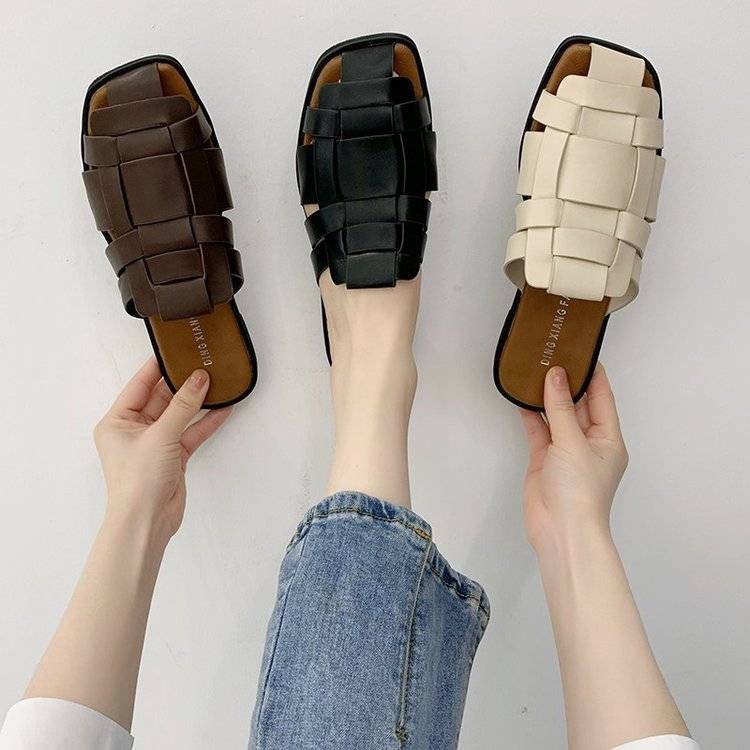 Dép Nữ Mũi Vuông Thời Trang Retro