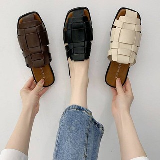 Dép Nữ Mũi Vuông Thời Trang Retro