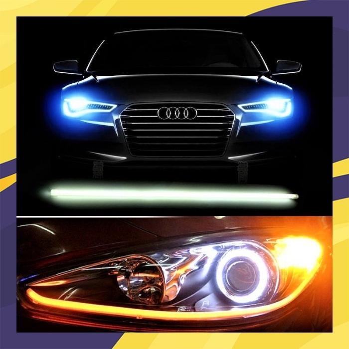 Dải dây đèn led mí dẻo 30cm 45cm 60cm lắp xi nhan chạy đuổi kiểu Audi, demi cho xe máy, ô tô - DC 12v chống nước