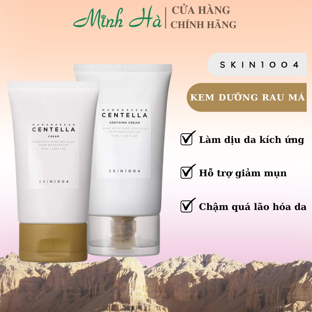 Kem dưỡng Skin1004 Centella Madagascar Cream và Soothing Cream 75g giúp tăng cường bảo vệ và làm dịu da tức thì