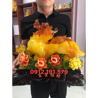 Tượng tỳ hưu bằng bột đá cao cấp màu vàng và xanh #tuongtyhuu #tuongda #tuongbotda #tuongtrangtri