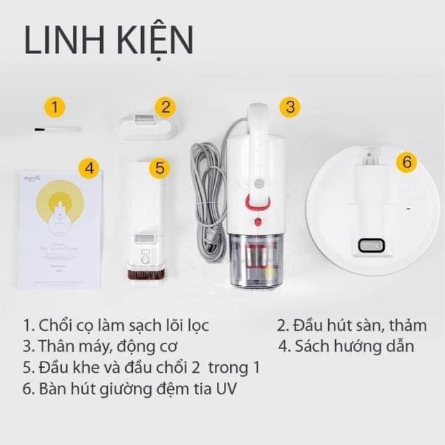 [Mã ELHA22 giảm 6% đơn 300K] Máy hút bụi giường nệm/ Máy hút bụi cầm tay diệt khuẩn nhỏ gọn đa năng Deerma CM1300