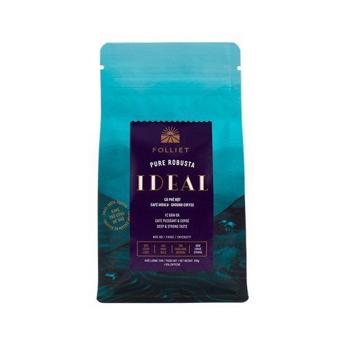 Gói Cà phê bột rang xay IDEAL  Folliet Ground Coffee 250gr