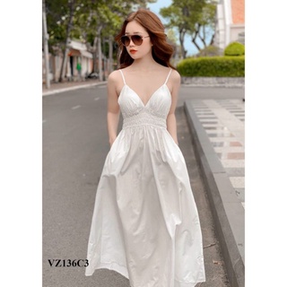 Đầm Maxi Chun Eo, Váy 2s Dáng Dài Trẻ Trung Chất Thô