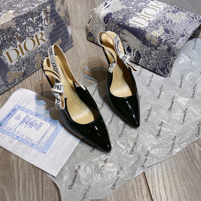 Sandal cd quai nơ gót nhọn bít mũi spsl fullbox