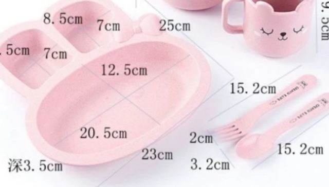 Khay đựng cơm,cháo ăn dặm cho bé chất liệu nhựa lúa mạch hai hình - BANGGE