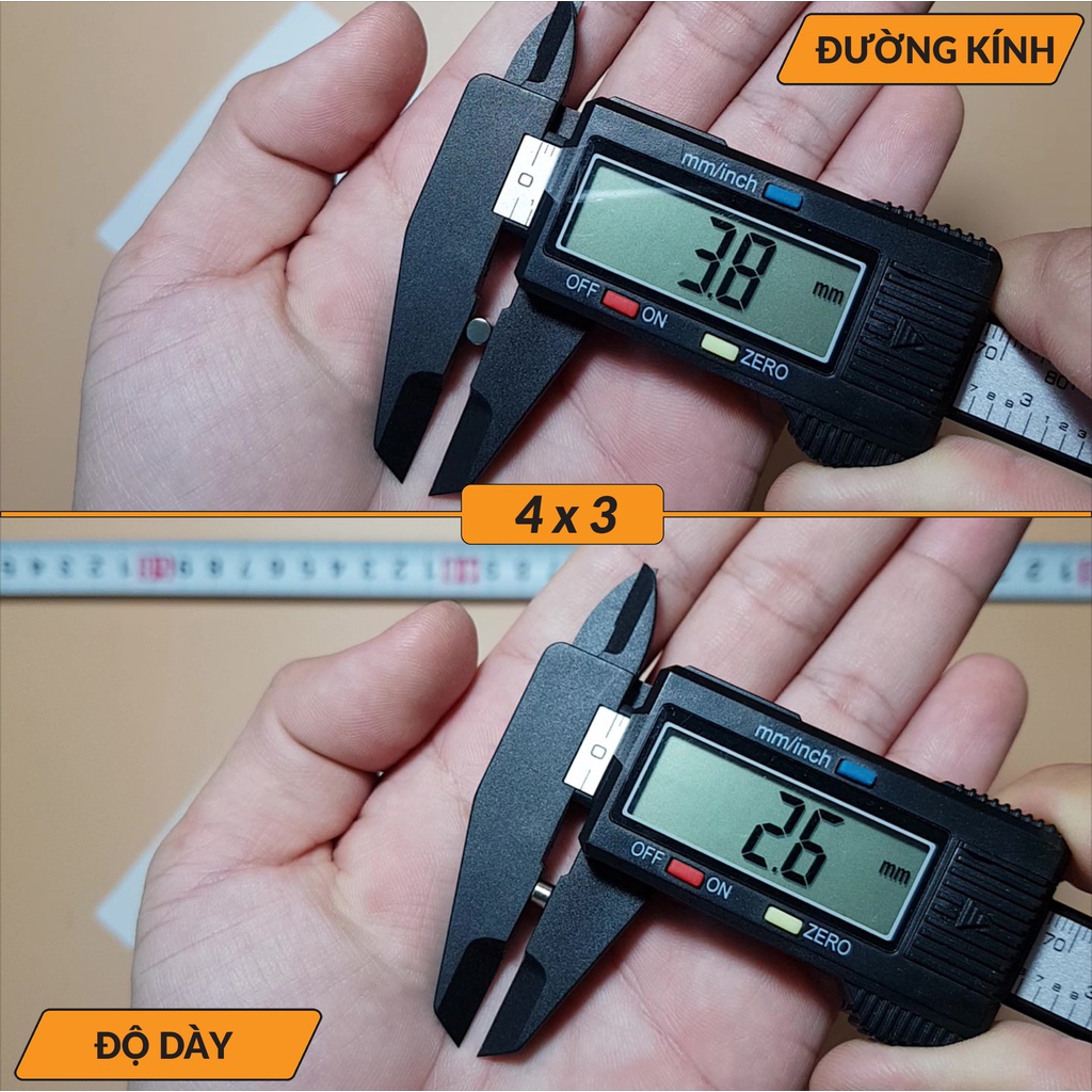 Nam châm đất hiếm vĩnh cửu mini siêu mạnh 3x1, 3x2, 3x3, 3x4, 3x5, 4x1, 4x1.5, 4x2, 4x3, 4x4, 4x5, 5x1, 1.5, 2, 3, 4, 5