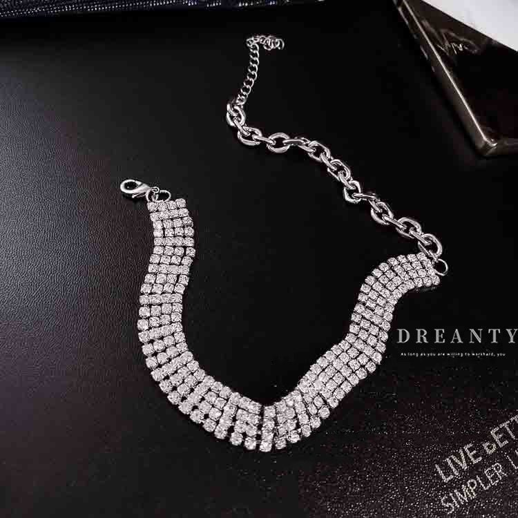 Dây Chuyền Đính Kim Cương Nhân Tạo Phong Cách Hàn Quốc Thời Trang