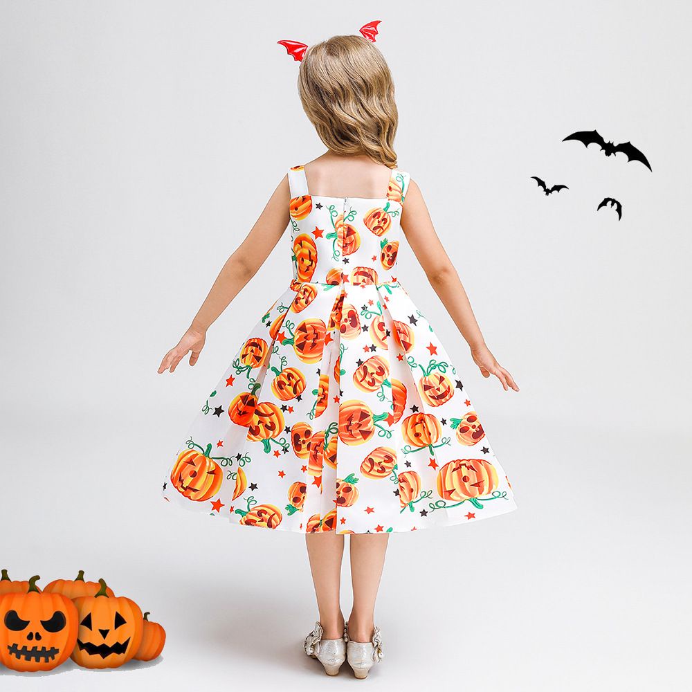 Đầm công chúa kèm túi cho bé gái hóa trang tiệc halloween tùy chọn họa tiết