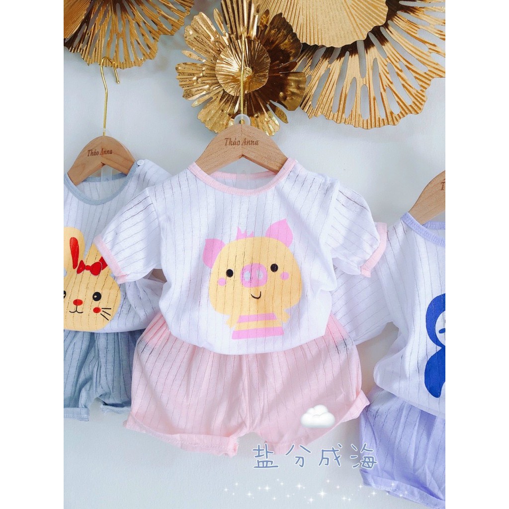 [MẪU MỚI 2021] Bộ cotton giấy cài vai Mềm Mịn Mát cho bé sơ sinh 3-14kg, được chọn màu - BO2