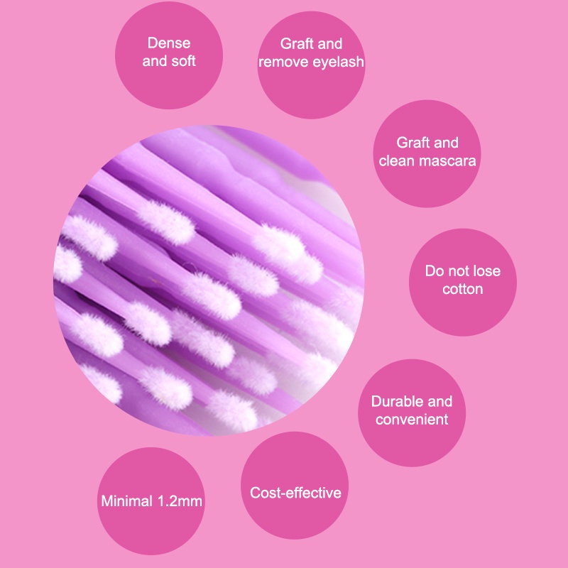 100 túi bụi nhỏ sử dụng một phần mở rộng của lông mi cá nhân loại bỏ các bụi nhỏ chải lông mi mở rộng