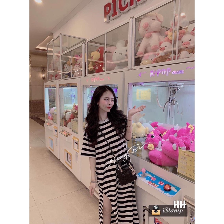 Váy Nữ dáng suông chất cotton mềm thoáng  mát với thiết kế Xẻ Tà phong cách  VN2204