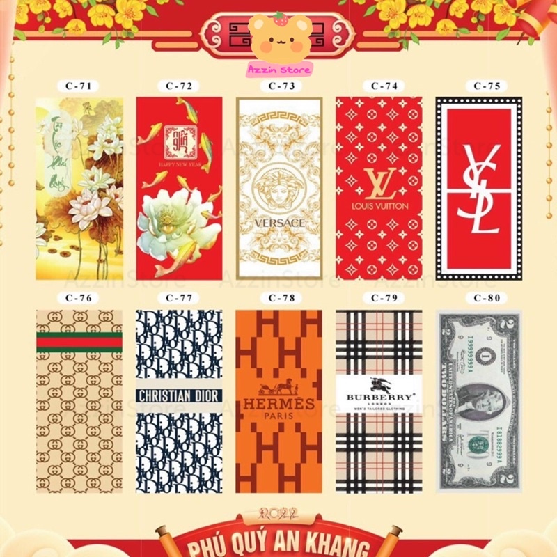 10 Bao lì xì 2022 tết hot trend 83 mẫu dễ thương, phong lixi đỏ truyền thống chibi đẹp độc lạ sỉ lẻ giá rẻ Azzin Store