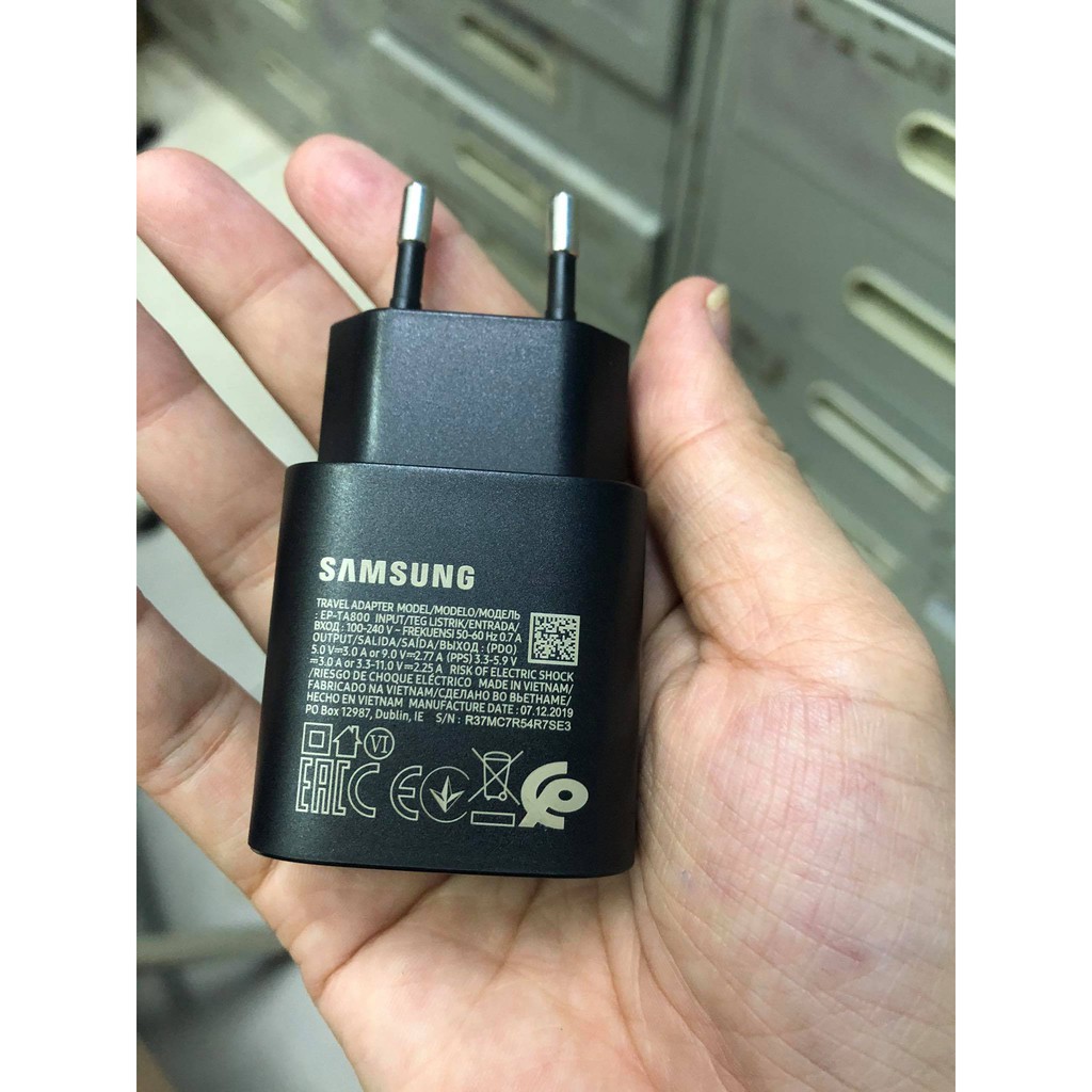 ""Cóc Sạc Nhanh 45W""Cóc Củ Sạc Nhanh 45W Samsung Note 20 Ultra Chính Hãng Samsung
