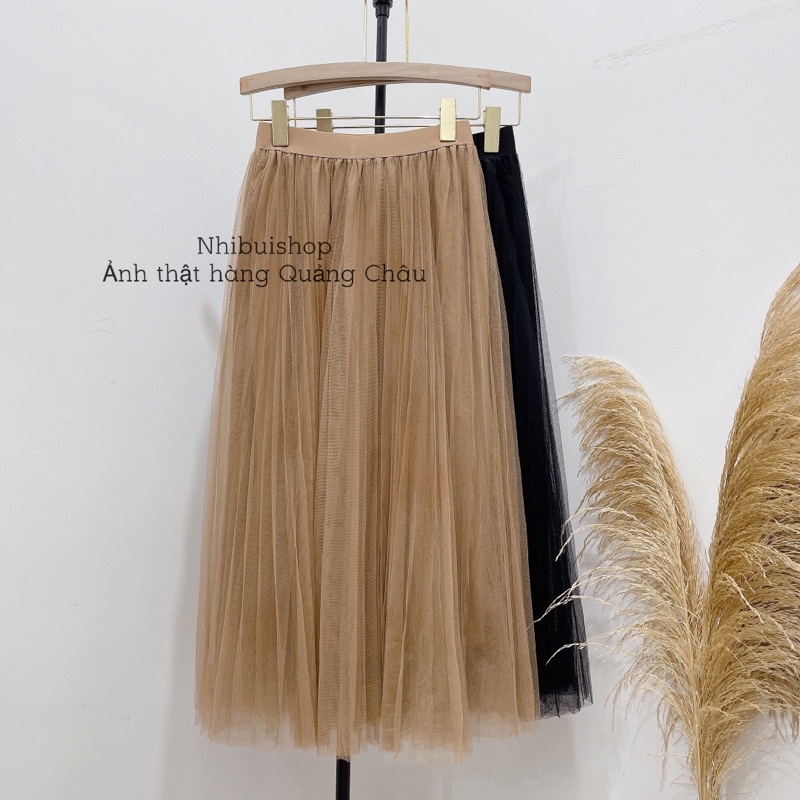 Chân váy midi xếp ly voan | BigBuy360 - bigbuy360.vn