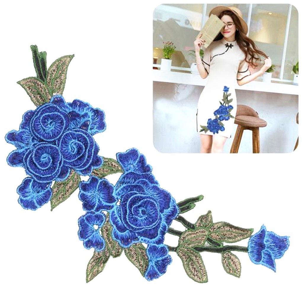 Miếng vá họa tiết thêu hoa 3D trang trí quần áo