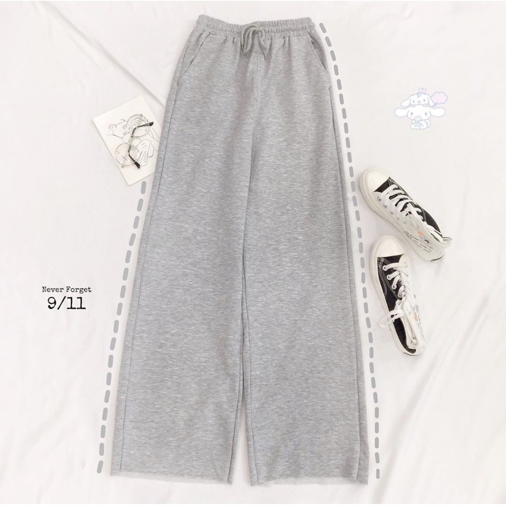 [M&atilde; FAMAYWA2 giảm 10K đơn 50K] Quần Thun D&agrave;i Trơn Nữ Ống Rộng D&aacute;ng Su&ocirc;ng RENI Ulzzang