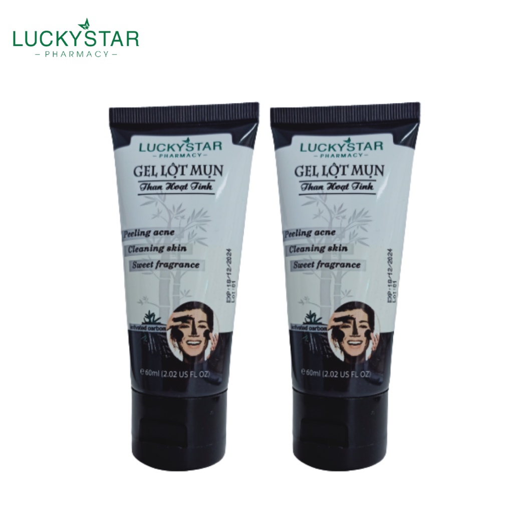 [Combo 2] Gel Lột Mụn Than Hoạt Tính Lucky Star 60gr (tuýp) x 2 tuýp