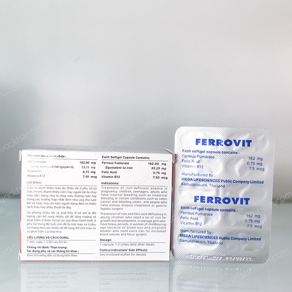 Viên uống bổ sung sắt FERROVIT - Dùng cho Phụ nữ có thai, người thiếu máu cho thiếu sắt
