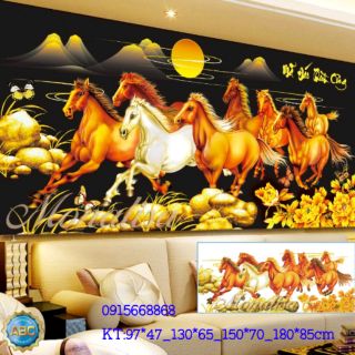 Tranh đính đá mã đáo thành công tuyệt đẹp KT 150.70 cm