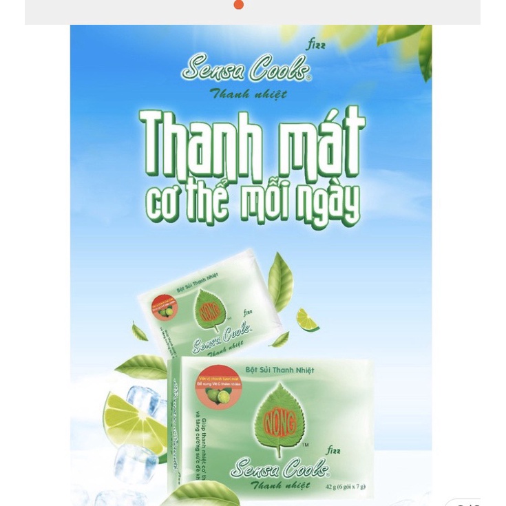 SENSA COLLS - BỘT SỦI THANH NHIỆT SENSACOOL - HỘP 6 GÓI.