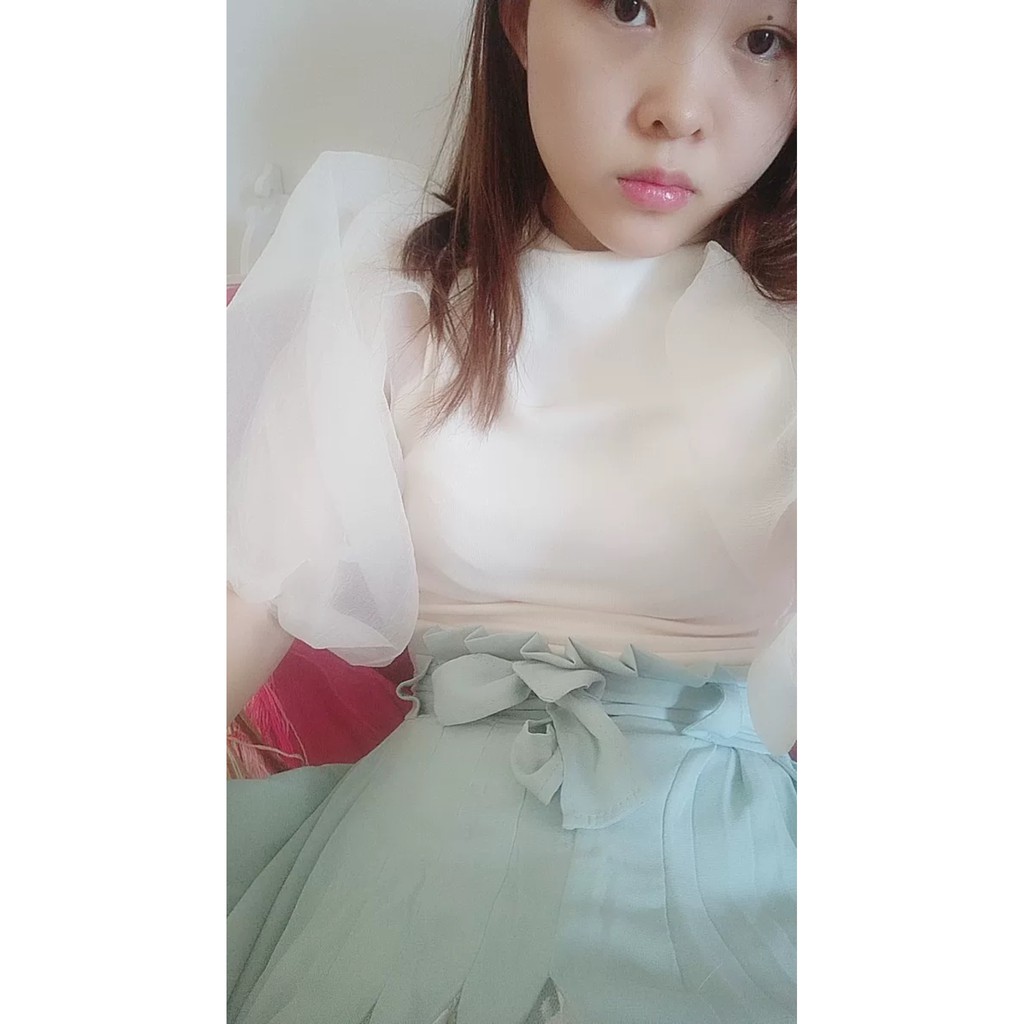 [Sẵn Hàng]♥️Set Áo Phồng+Chân Váy Ren Ulzzang(ảnh thật)Size S,M,L