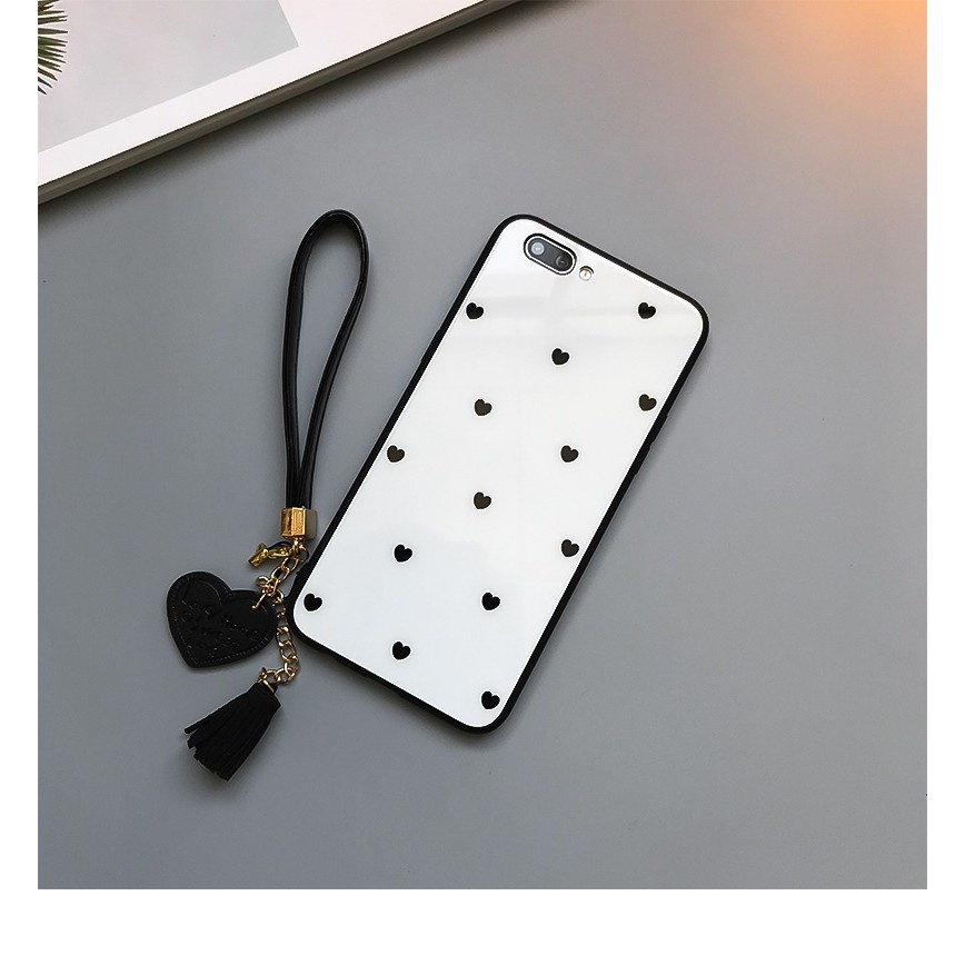 Ốp Điện Thoại Kính Cường Lực Họa Tiết Trái Tim Cho iPhone 6 6s 7 8 Plus X XS Max XR 13 Mini 12 Mini 11 12 13 ProMax 13 12 11 Pro