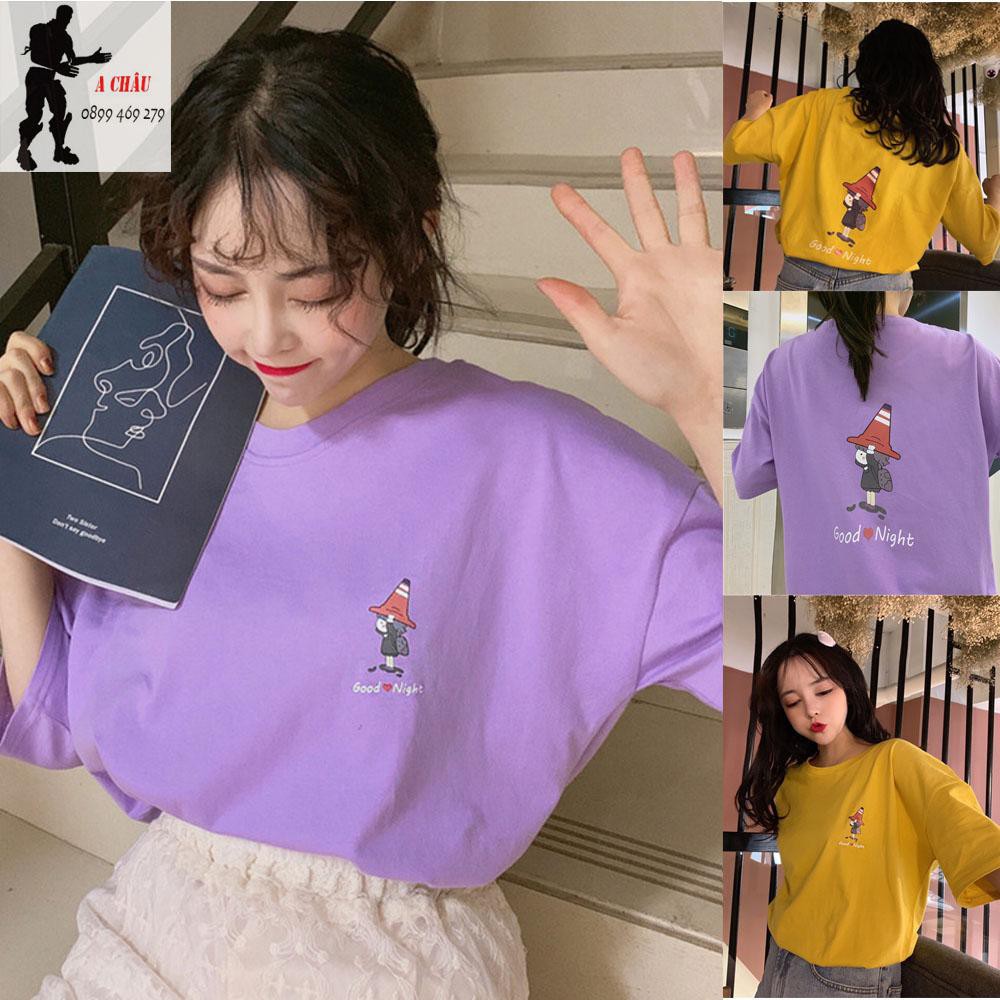 Áo thun nam nữ freesize CNV146 kiểu dáng tay lỡ form rộng thời thượng mẫu GOOD NIGHT A018