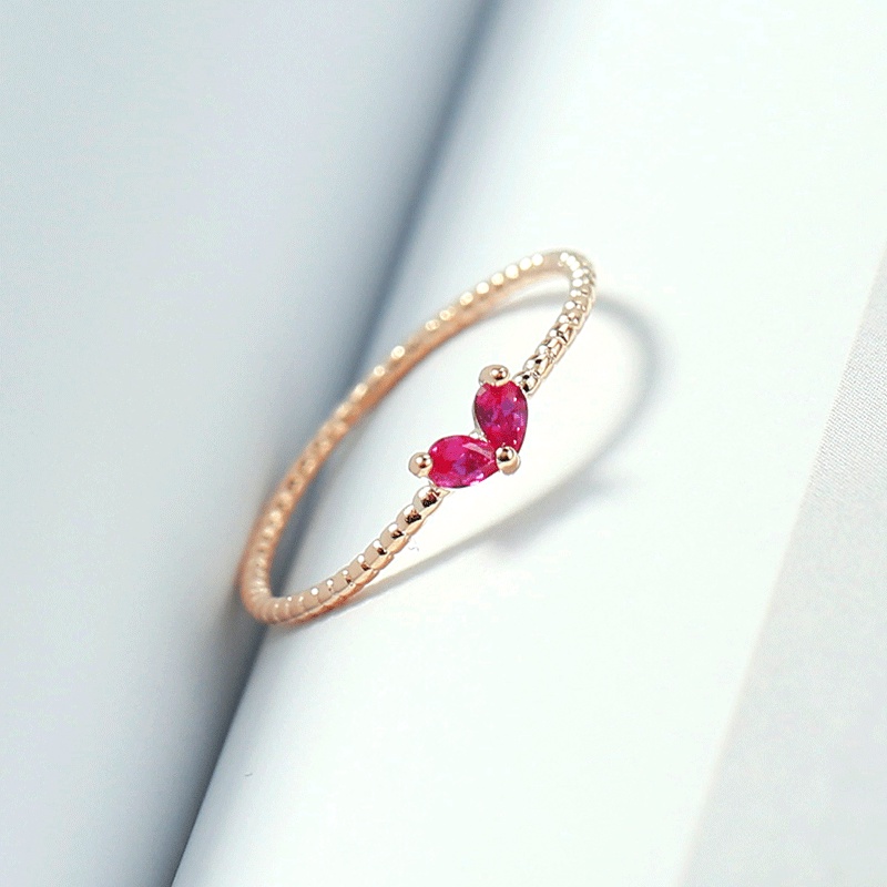 Nhẫn Đính Đá Zircon Hình Trái Tim Thời Trang Cho Nữ