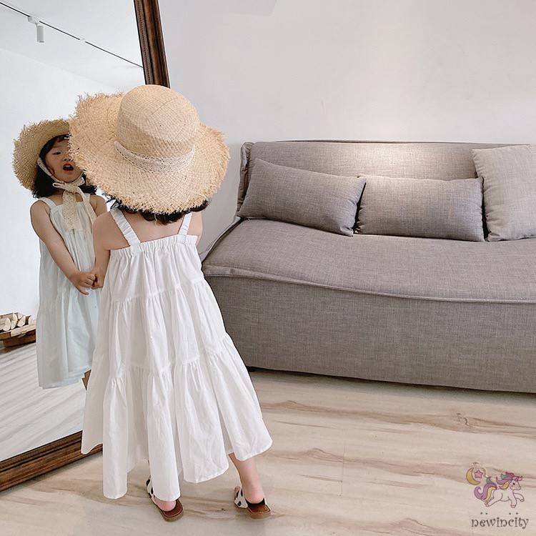 Đầm Chất Liệu Vải Cotton Dễ Thương Xinh Xắn Thời Trang Hàn Quốc Cho Bé