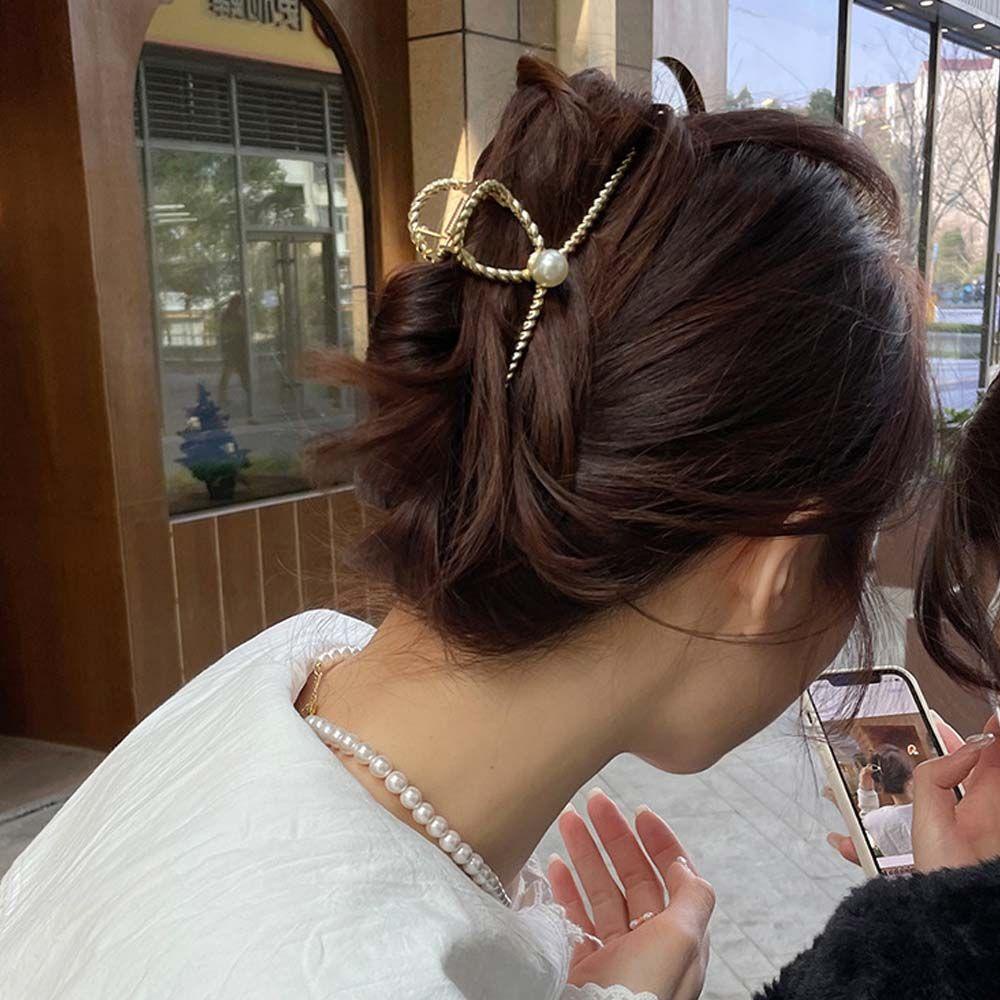 Kẹp Tóc Kim Loại Kiểu Dáng Đơn Giản Dễ Phối Đồ