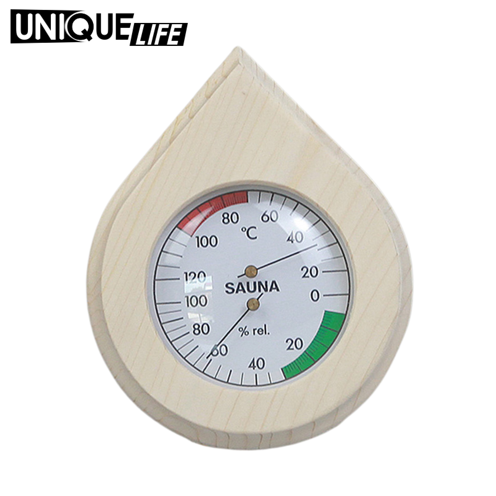 [Unique Life]Wood Grain Sauna Thermometer Hygrometer Digital 2-in1 Sauna Room Durable