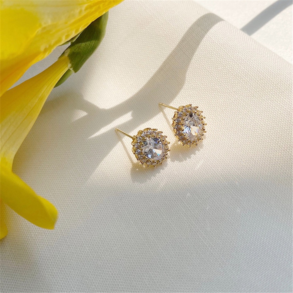 Đôi Khuyên Tai Đính Đá Zircon Thời Trang Cho Nữ