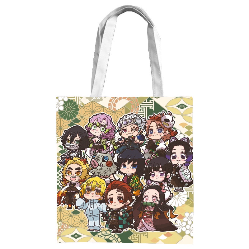 Túi Xách Tote In Hình Anime Demon Slayer Kochou Shinobu Rengoku Kyoujurou Tokitou Muichirou