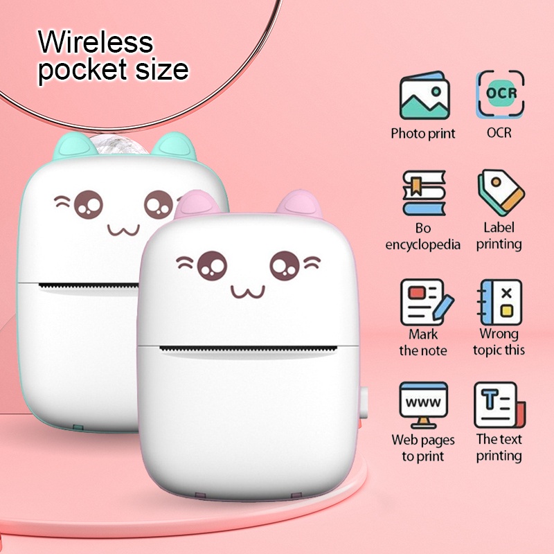 Máy in nhiệt cầm tay mini Máy in di động Máy in ảnh Máy in ảnh Máy in hình ảnh Máy in Bluetooth không dây 57 mm