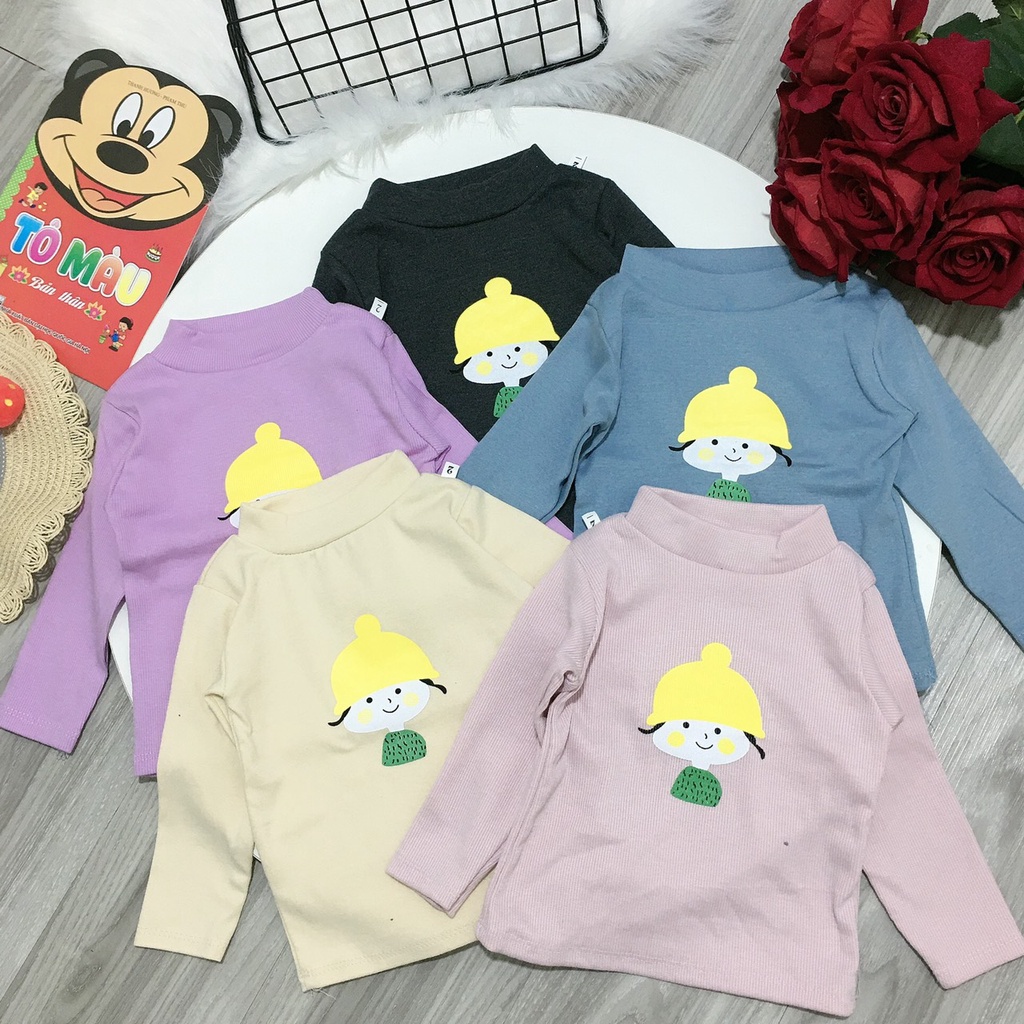 Áo len tăm cổ cao 2 phân cho bé gái từ 7-20kg K011