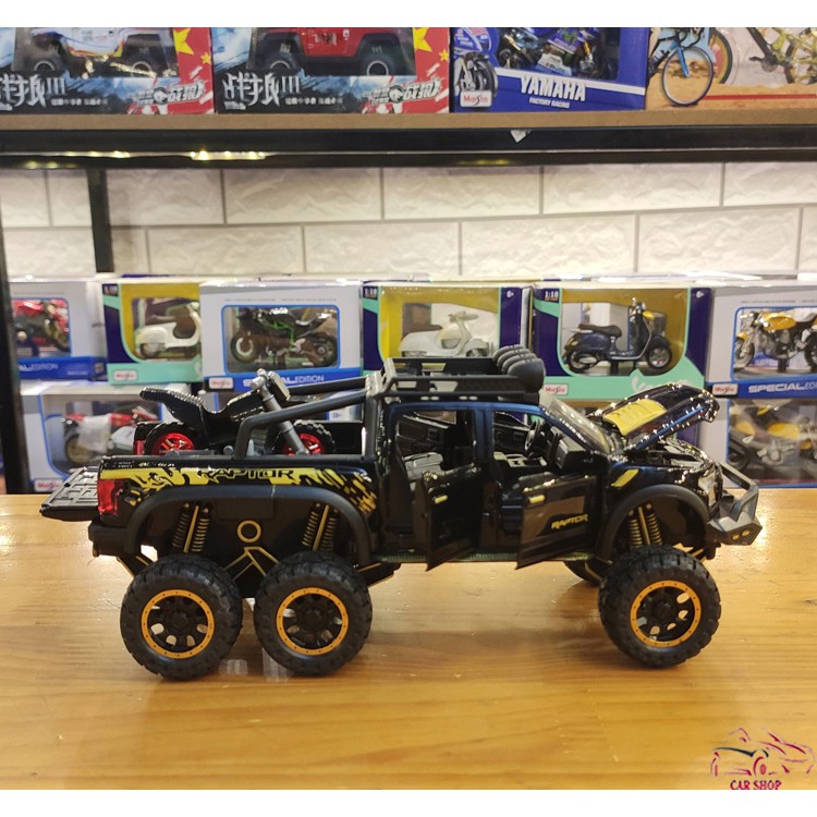 Mô hình xe ô tô Ford F150 Raptor 6x6 tỉ lệ 1:28 màu đen