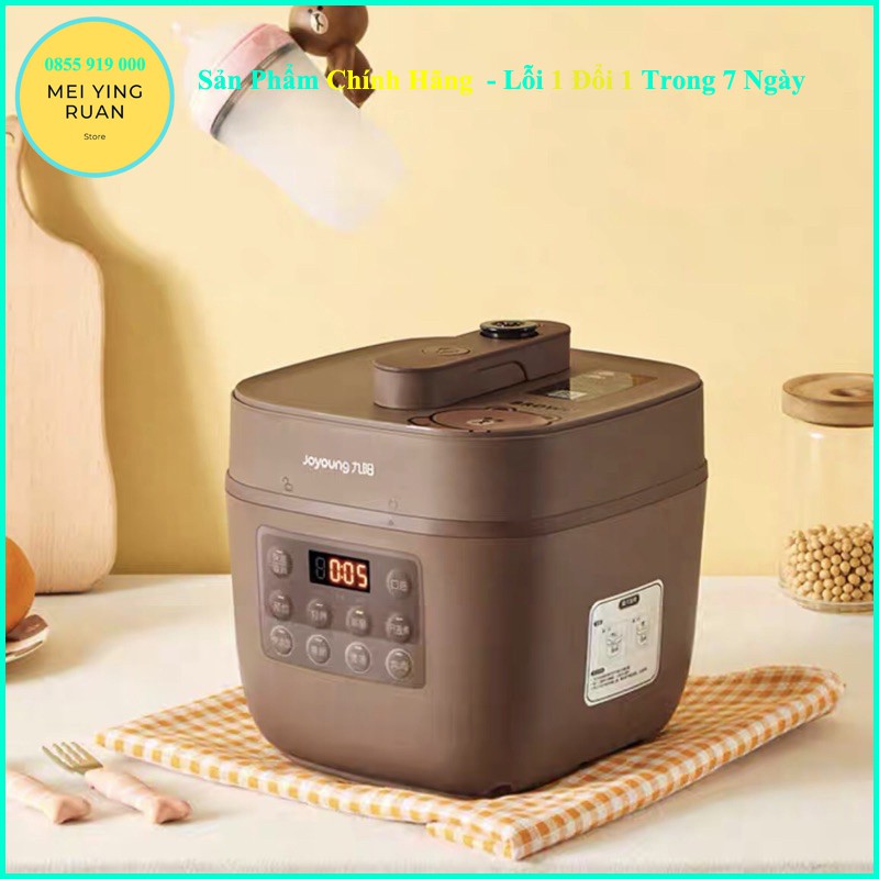 Nồi áp suất đa năng mini thông minh JOYOUNG 3L gấu nâu ( nấu cơm, hầm xương , ăn lẩu ...) bảo hành 12 tháng