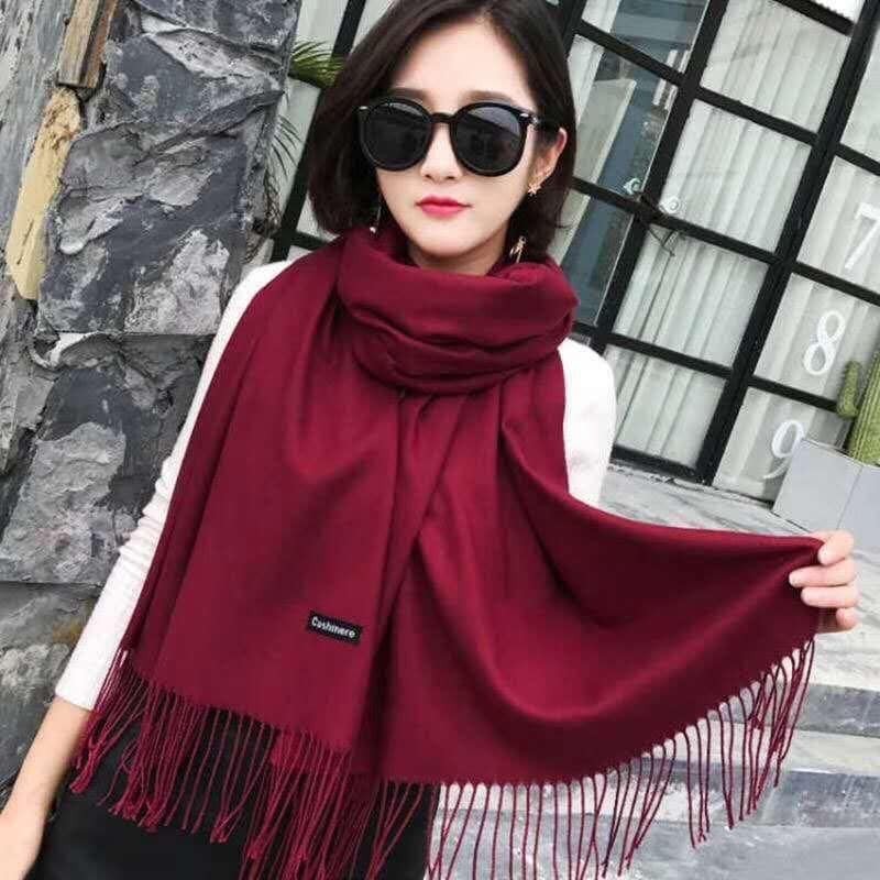 Khăn dạ Cashmere quàng cổ lông cừu nam, nữ bản to 200 x 70cm, 250g loại cao cấp