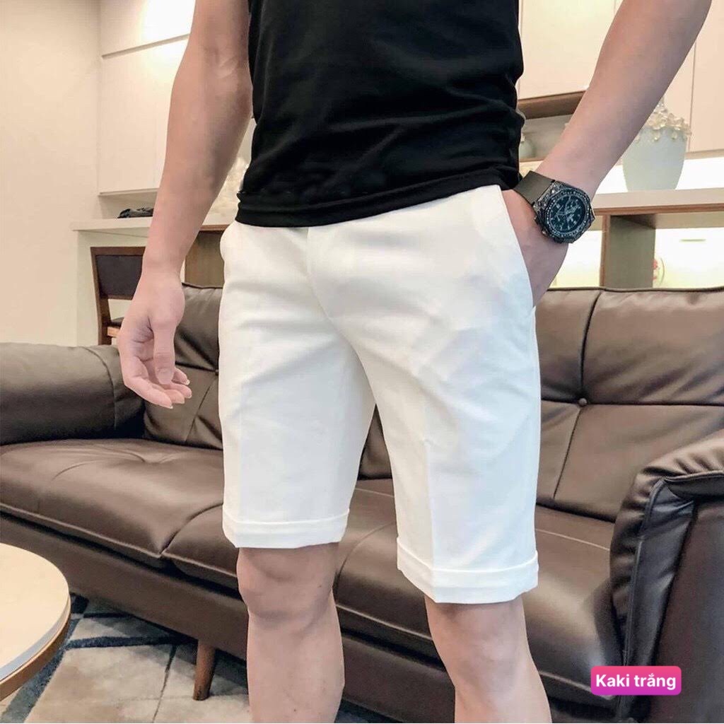 Set Bộ Quần Short Đùi Ngắn Kaki Trắng Đen Nam - Áo thun Nam Họa Tiết Sang Chảnh M356